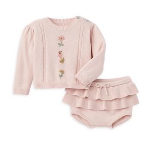 Elegant baby new, washed but never worn blush floral 2 piece set 12 month